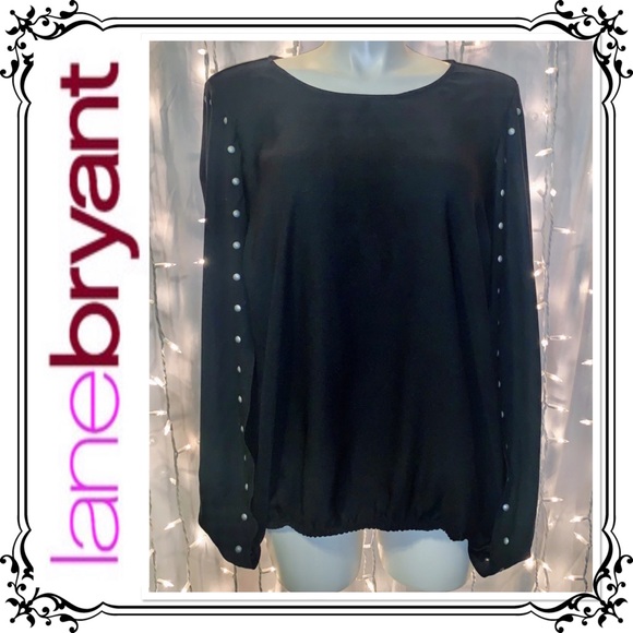Lane Bryant Tops - 🆕 LANE BRYANT ⭐️ Black Embellished Fashion Top